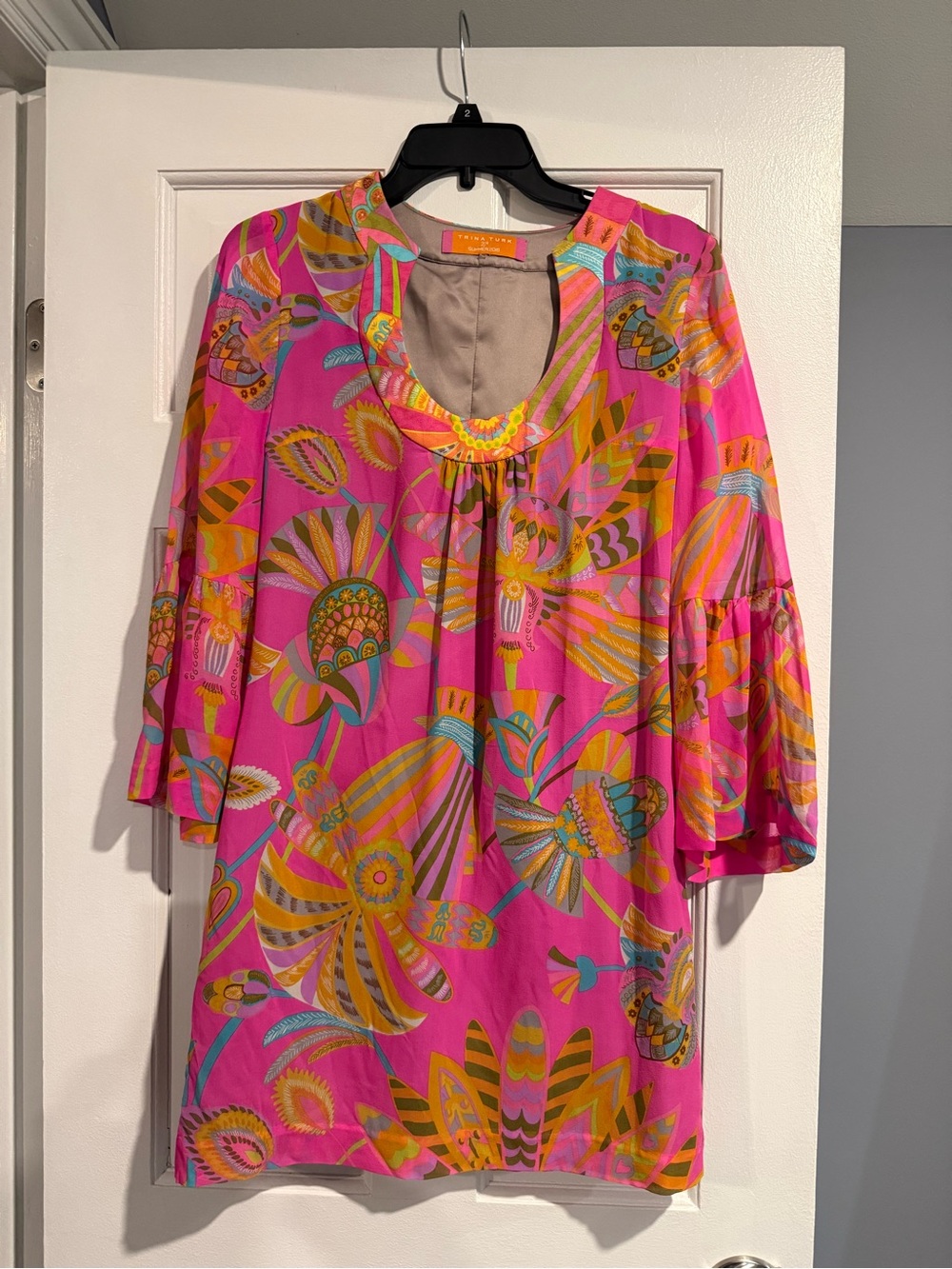 Trina Turk Hot Pink Multicolor Floral Mini Dress